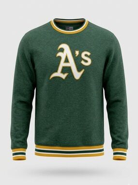 2022 New Era Oakland Athletics Retro Style Crew Neck Sweatshirt - LARGE (NWT)